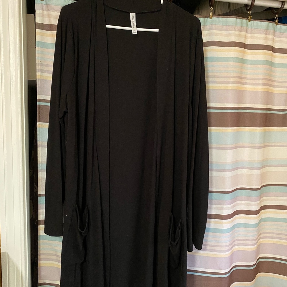 Women’s black duster cardigan
